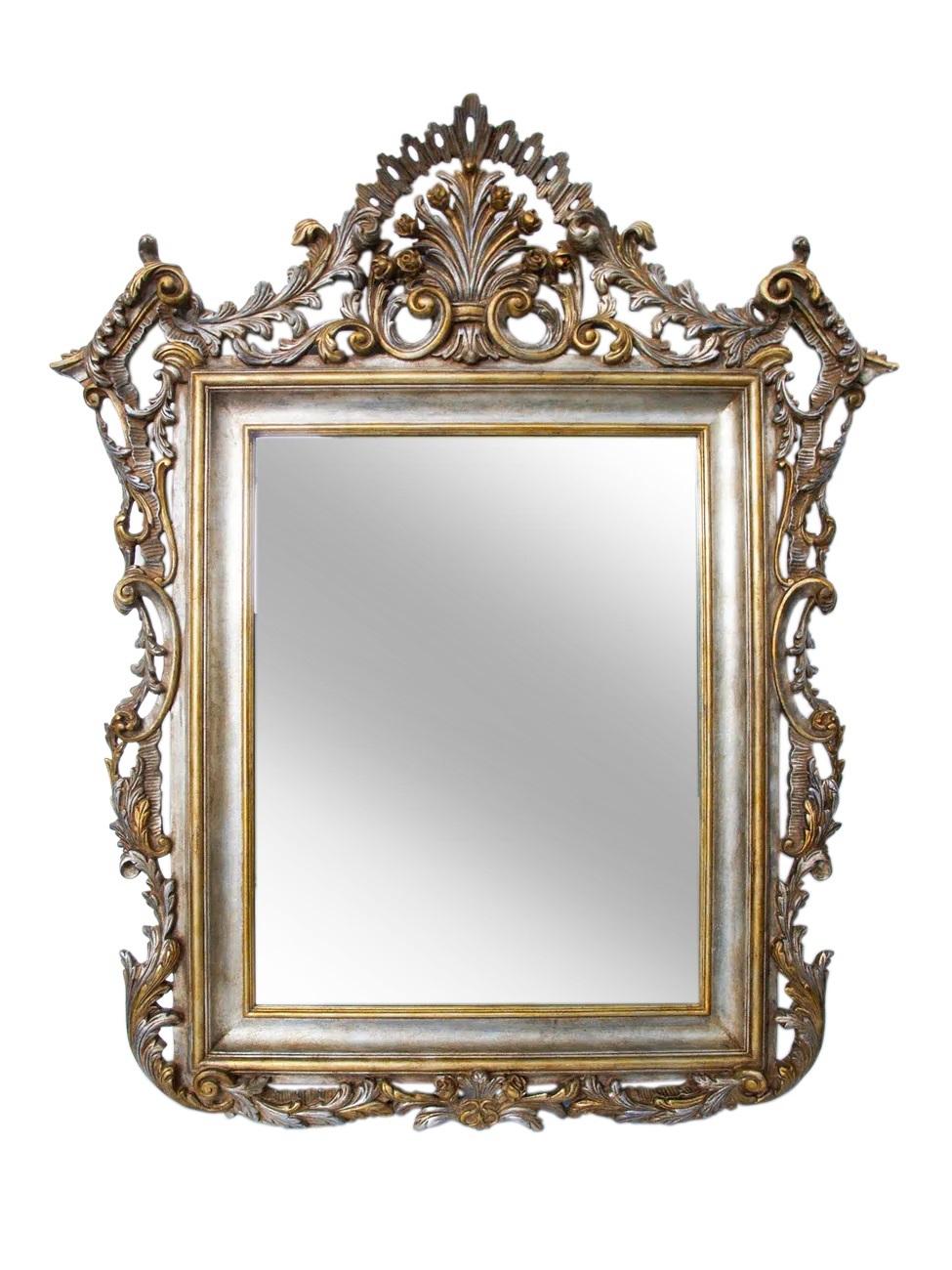 Rococo style Mirror handmade branching ripples in curls slight floral arabesques In New Condition For Sale In London, GB