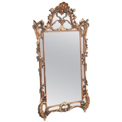 Miroir de style rococo avec décor floral sculpté coloré, Italie, 20e siècle