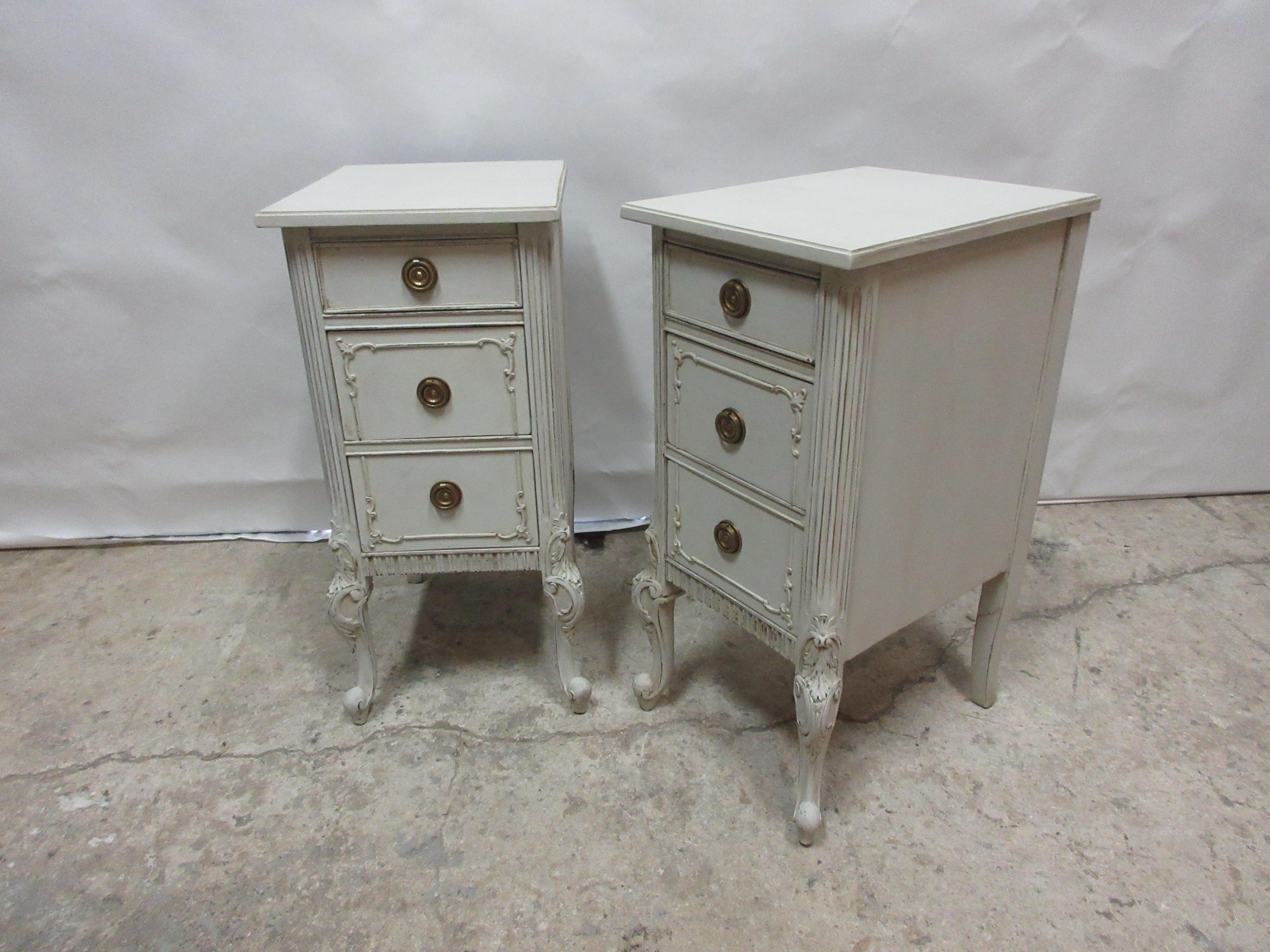 Birch Rococo Style Night Stands