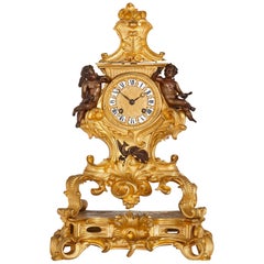 Rococo Style Ormolu Mantel Clock with Putti