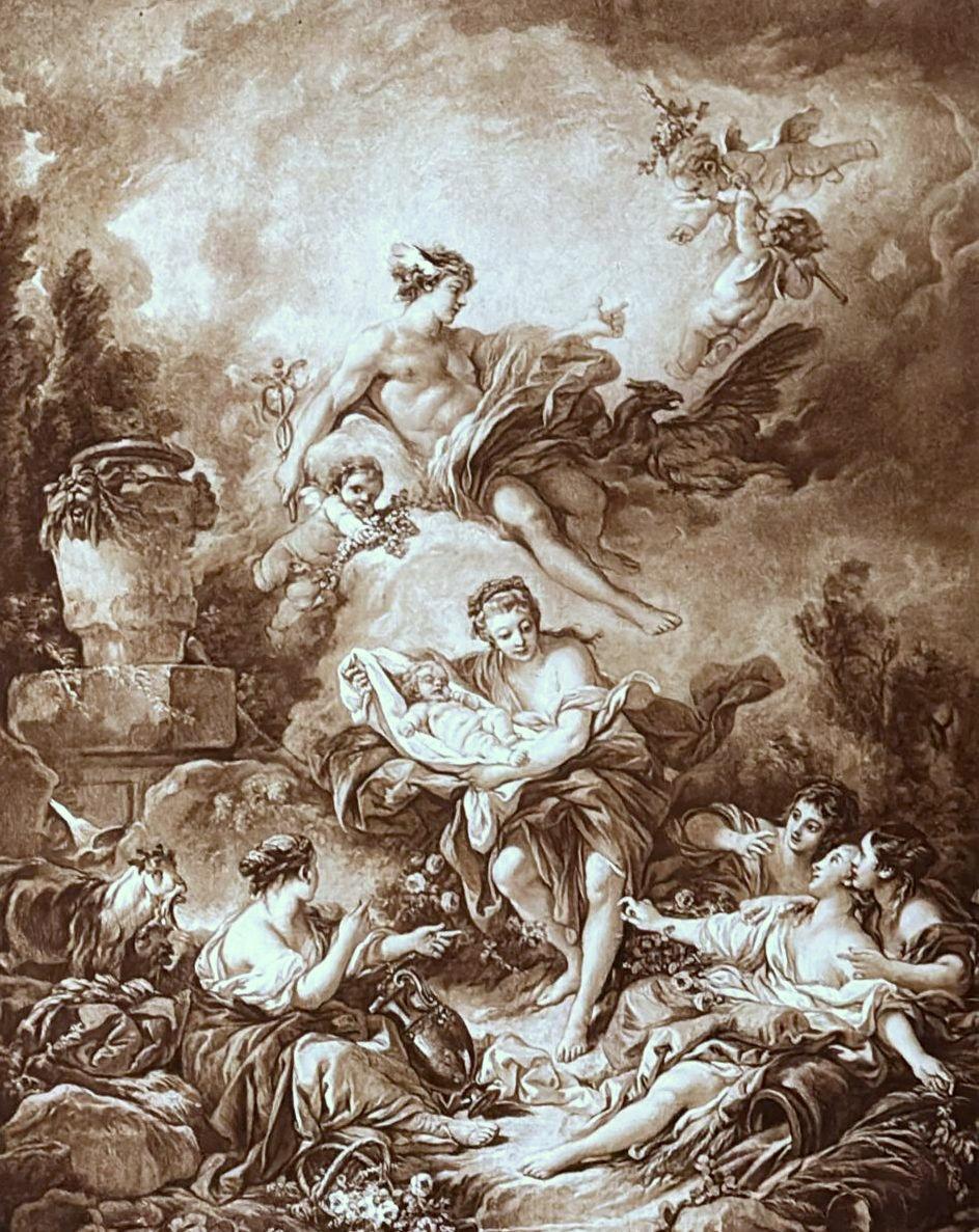 Rococo Style Pair Of French Lithographs With Italian Wooden Frames  Gold Accents For Sale 8