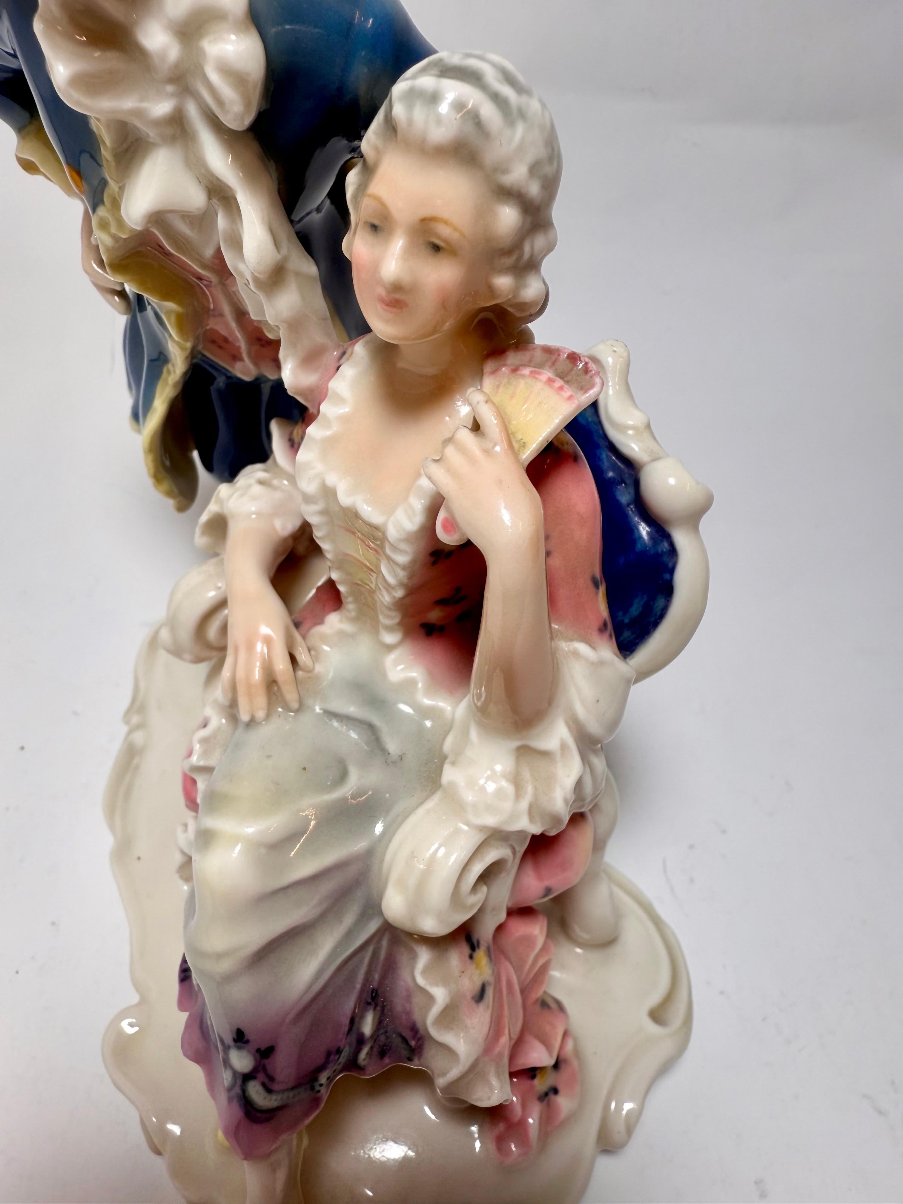 Porcellana Coppia di porcellane in stile rococò Karl Ens Volkstedt, inizio XX secolo in vendita