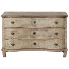 Rococo Style Serpentine Front Commode in Original Paint