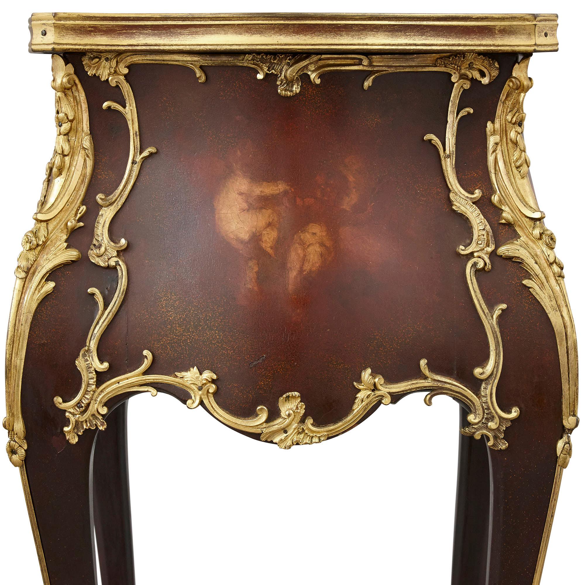 Rococo Style Side Table with Vernis Martin Decoration and Gilt Bronze Mounts In Good Condition For Sale In London, GB