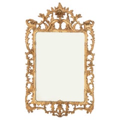 Rococo Style Silvered and Gilt Composition Framed Mirror