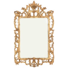 Rococo Style Silvered and Gilt Composition Framed Mirror