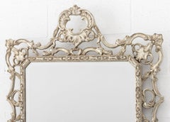 Specchio con cornice in legno argentato in stile rococò