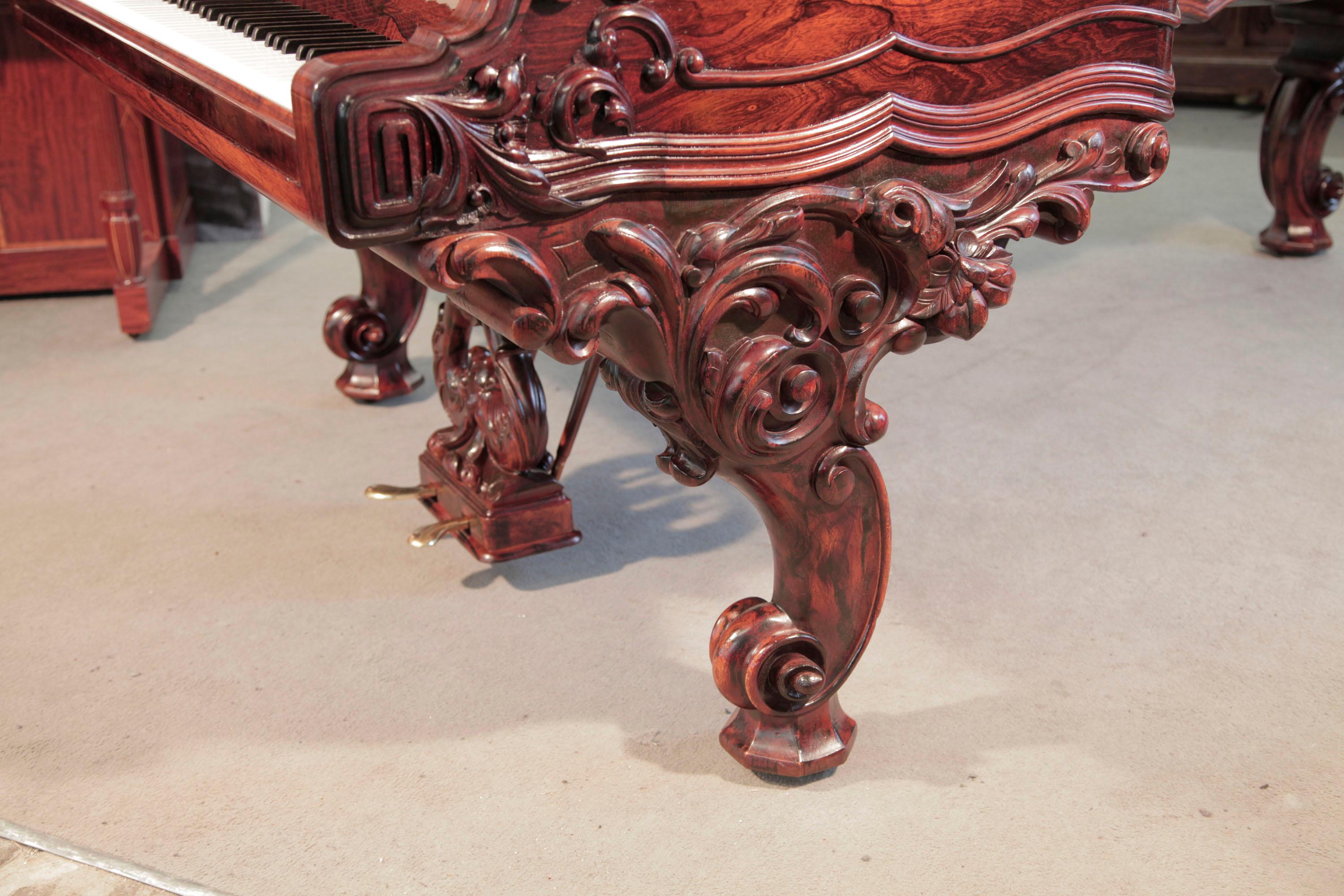 Rococo Grand concert du centenaire de Steinway en bois de rose sculpté de style rococo en vente