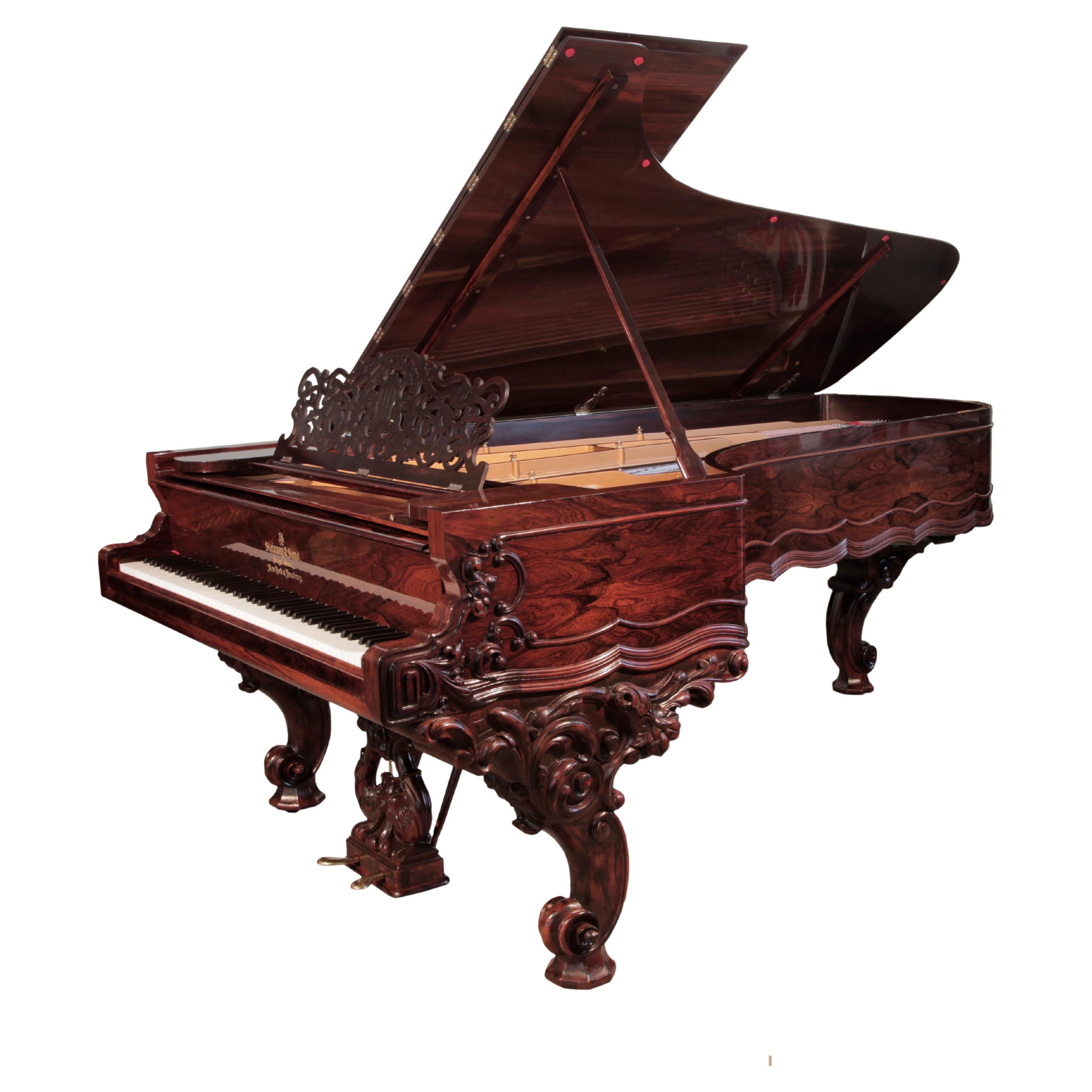 Rococo Style Steinway Centennial Concert Grand Carved Rosewood