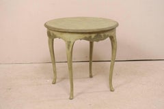 Rococo Style Swedish Round Painted Wood Occasional Table with Seashell Motifs