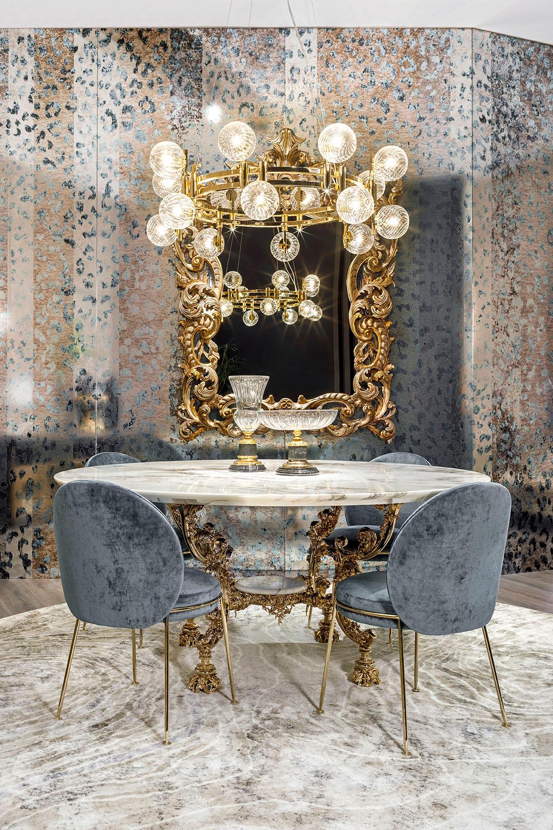 Italian Rococo style Table Bronze legs wax casting Technique  Marble top Calacatta Gold For Sale