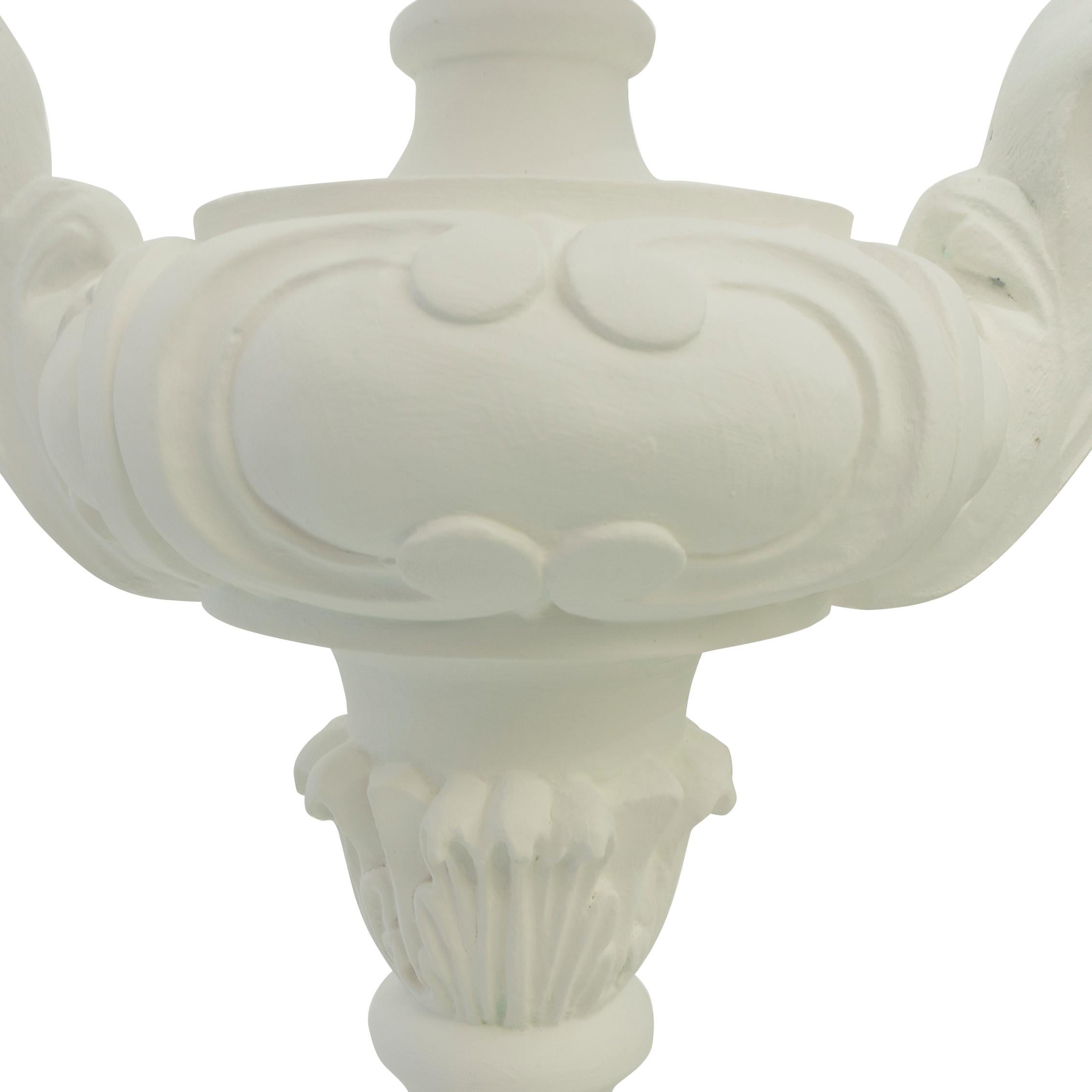 19th Century Rococo Style Table Lamps in Matte White