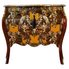 Rococo Style Three Drawer Chest with Marble Top