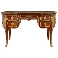 Rococo Style Writing Desk Mounted with Gilt Bronze