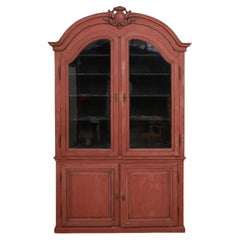 Rococo Swedish 18th Century Cabinet with Glass Doors, Sweden, Circa 1760-1775