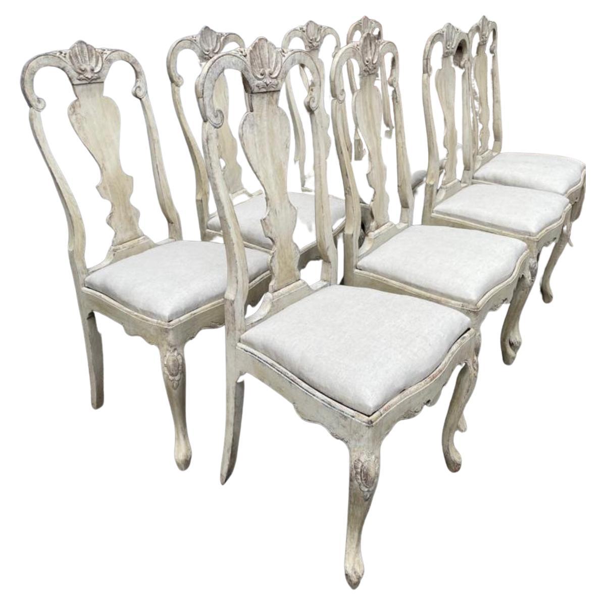 Rococo Swedish Dining Chairs, Set of 8 at 1stDibs