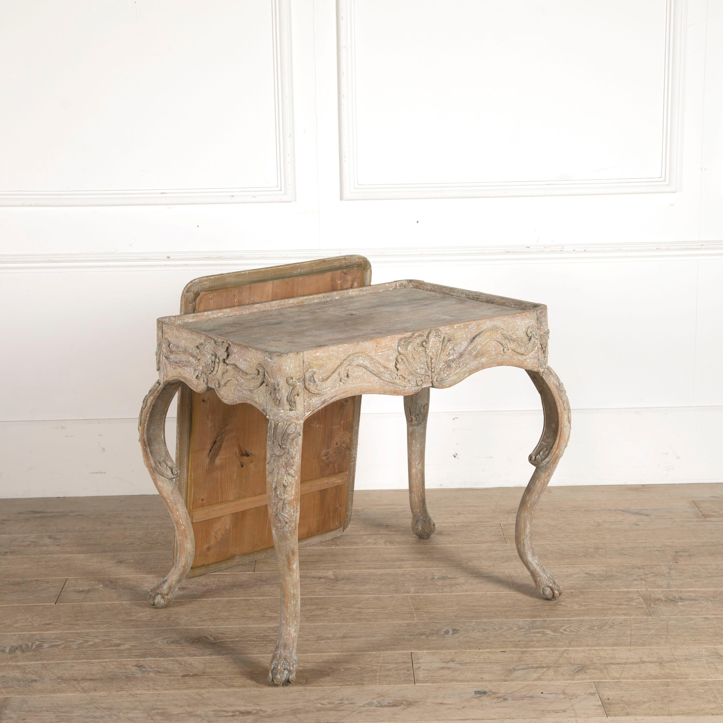 Wood Rococo Tray Table