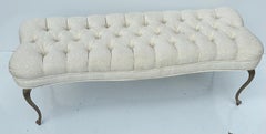 Rococo Tufted Bench with brass Legs