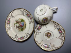 Rococo Porcelain Coffee Tea set Rosenthal Sanssouci Romantic scene 1930