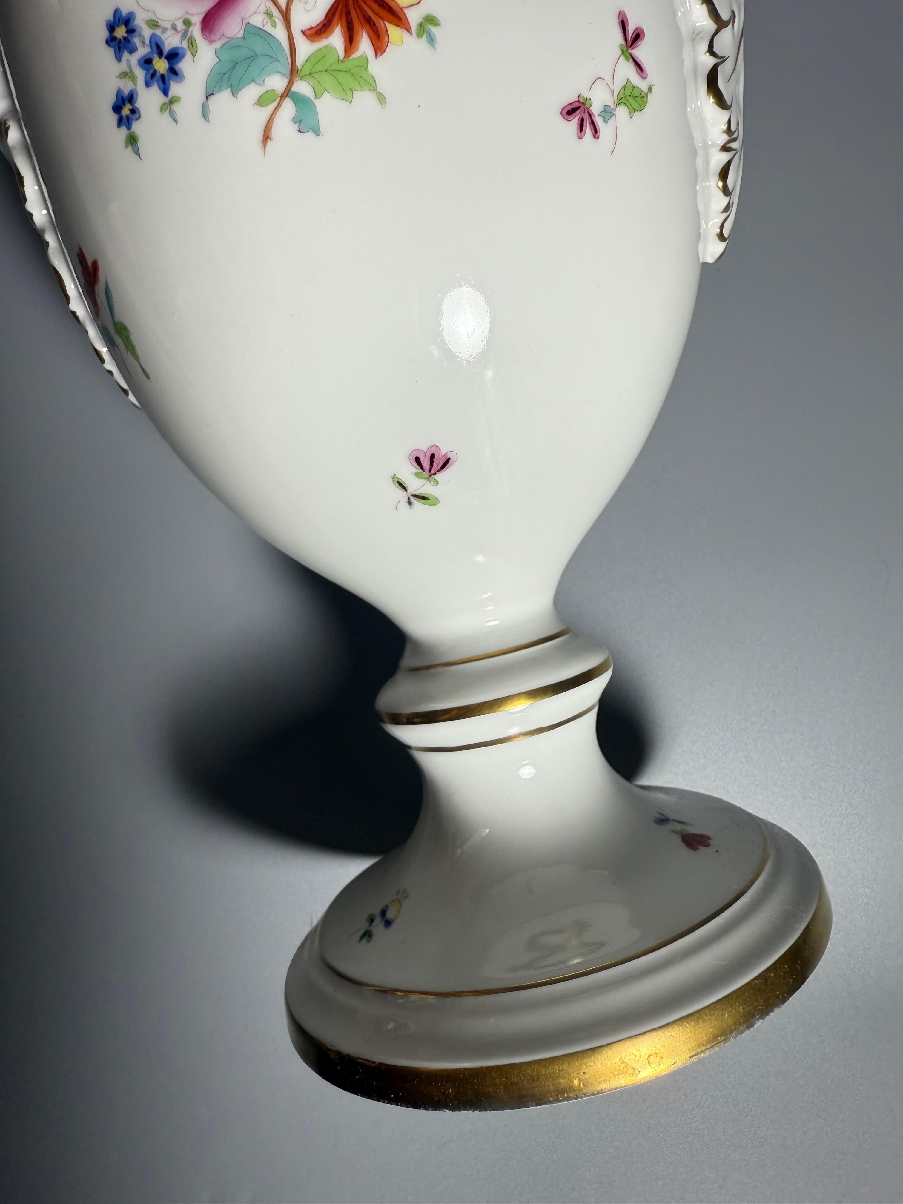 Rococo Porcelain White Flowers Herend Large Two Handled Vase Hand-painted 1950 For Sale 7