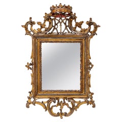 Antique Rococo wall mirror with Mary monogram, 18th century