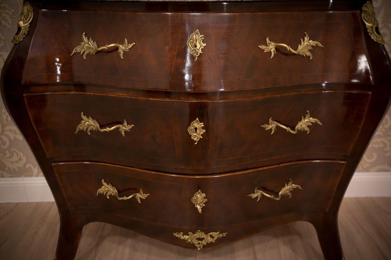 Rococo Walnut Bombe Dresser, circa 1900 at 1stDibs