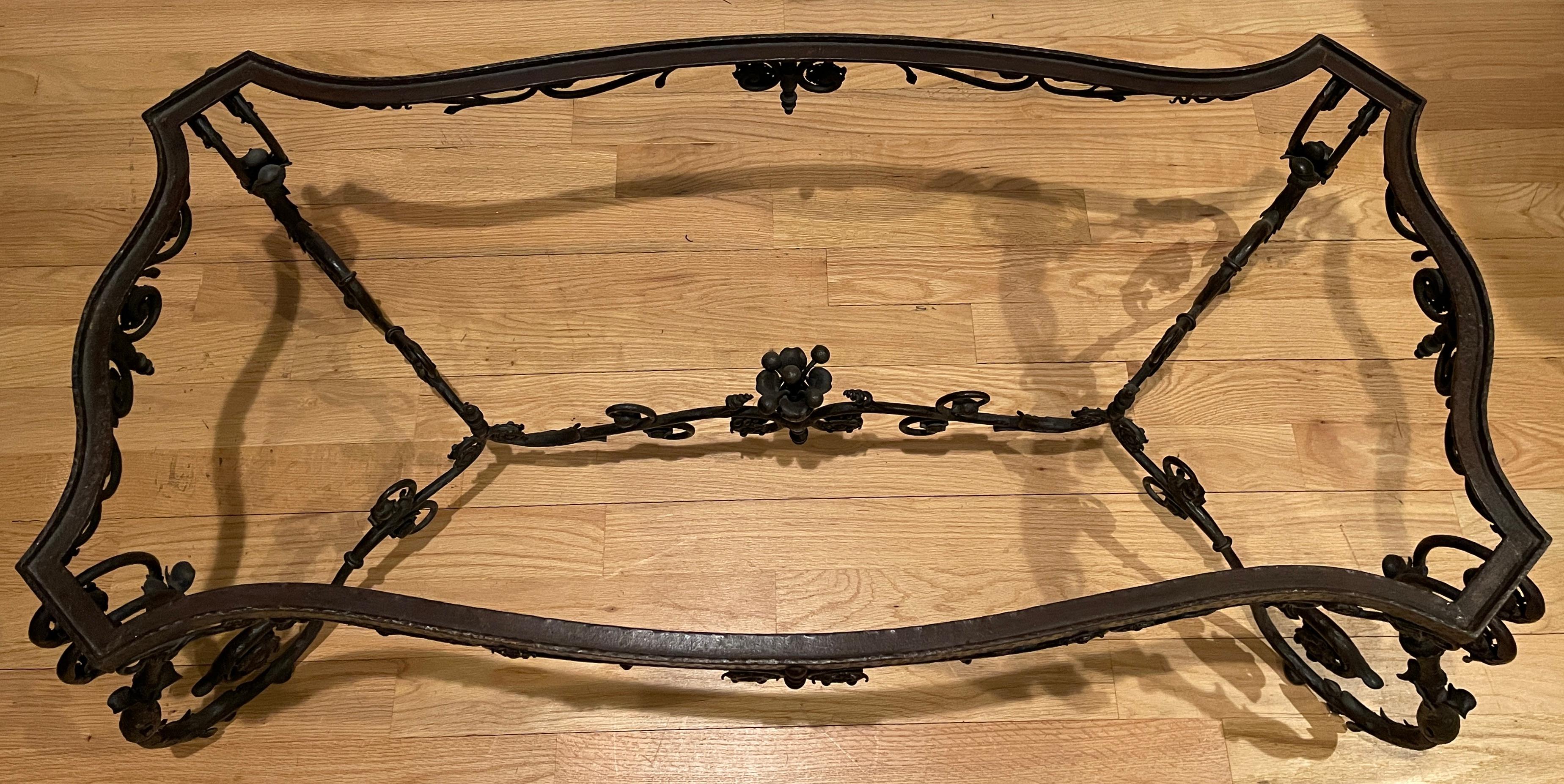 Rococo Revival Hand Wrought Iron Low Table For Sale