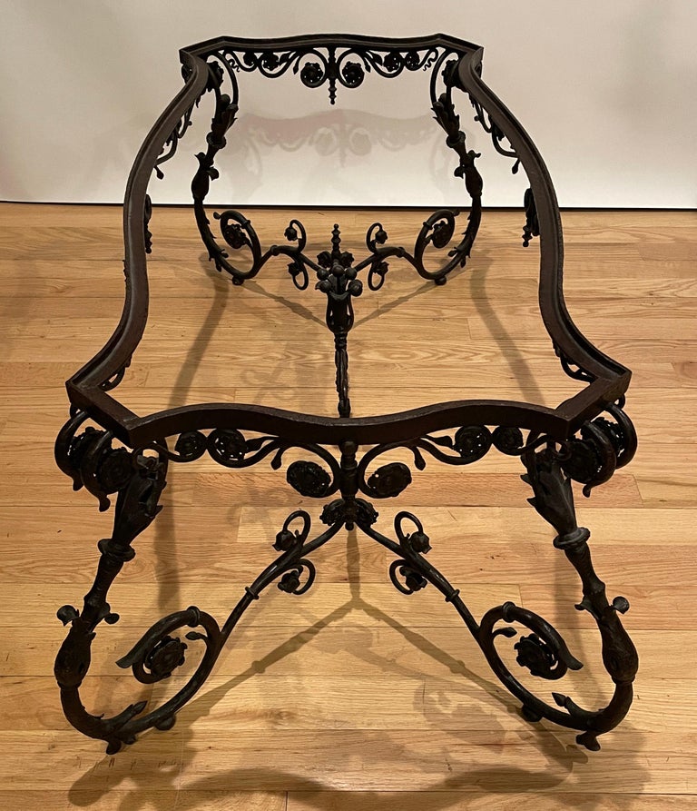 Italian Rococo Wrought Iron Low Table For Sale