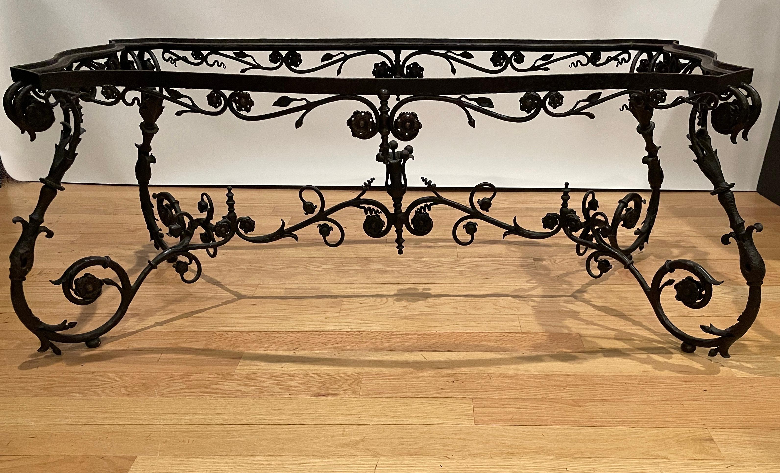 19th Century Hand Wrought Iron Low Table For Sale