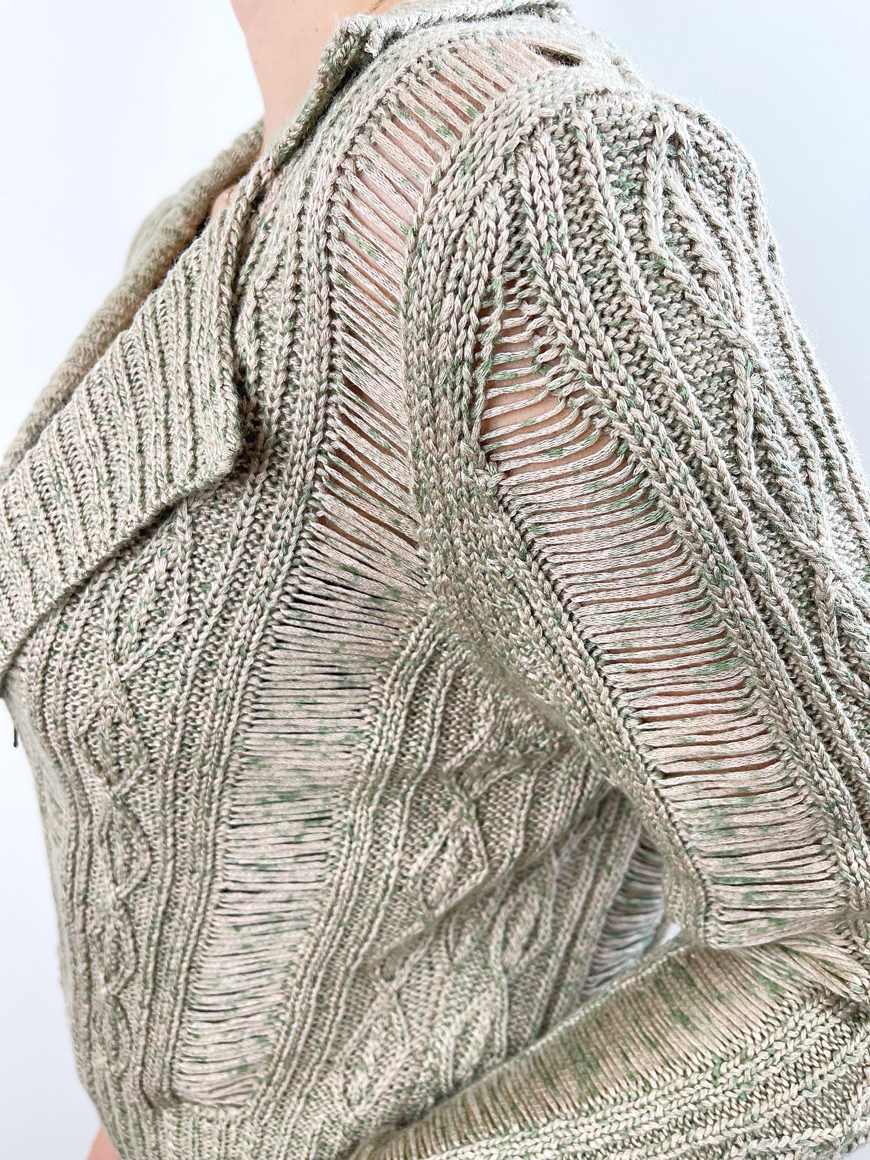 Chaqueta acrílica recortada verde caqui Rodarte for Opening Ceremony talla grande en venta 5