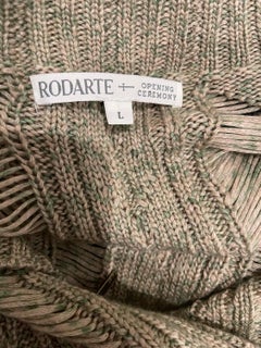 Rodarte for Opening Ceremony grand cardigan à découpes en acrylique vert kaki