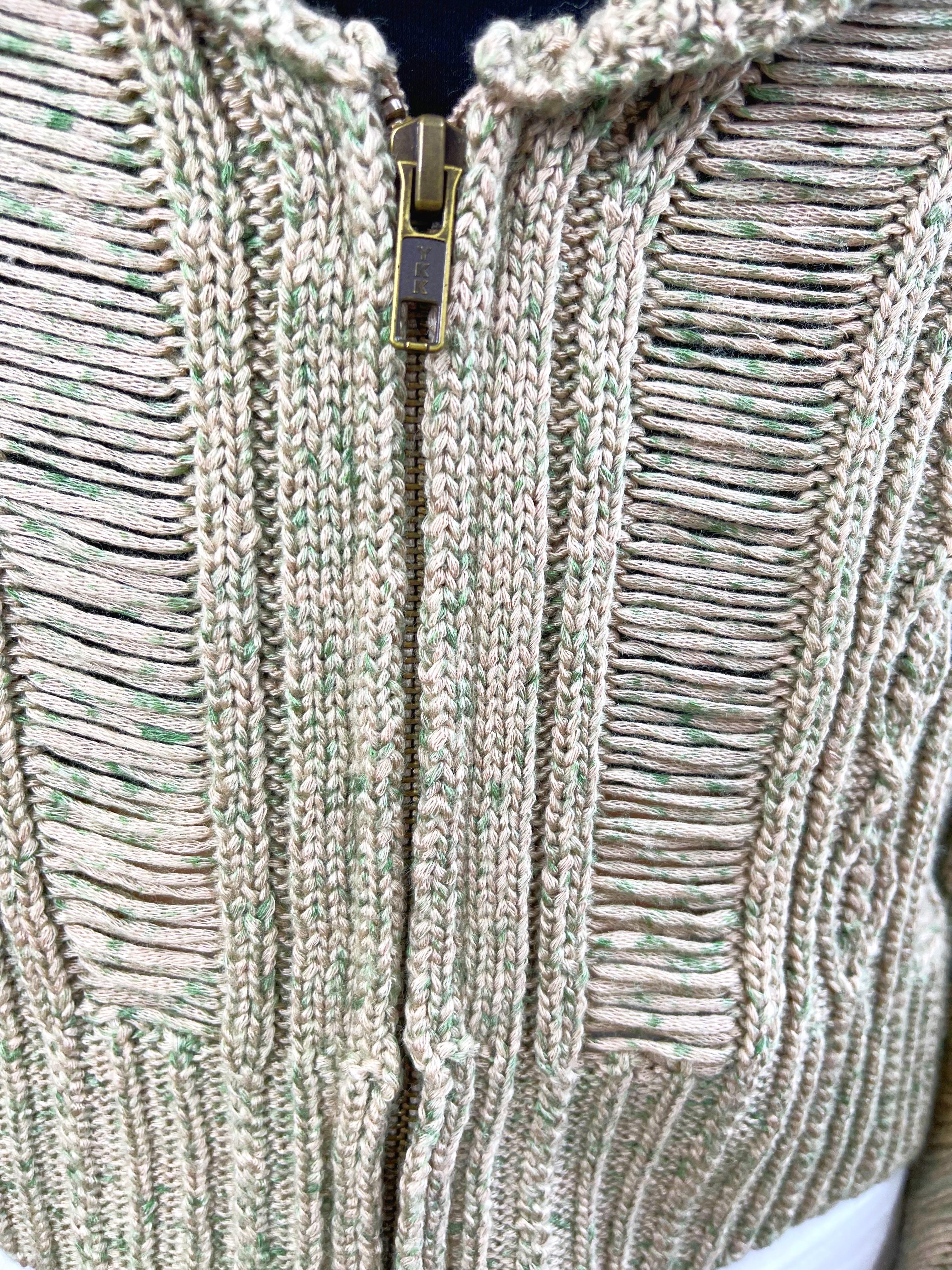 Chaqueta acrílica recortada verde caqui Rodarte for Opening Ceremony talla grande en Excelente estado para la venta en San Diego, CA