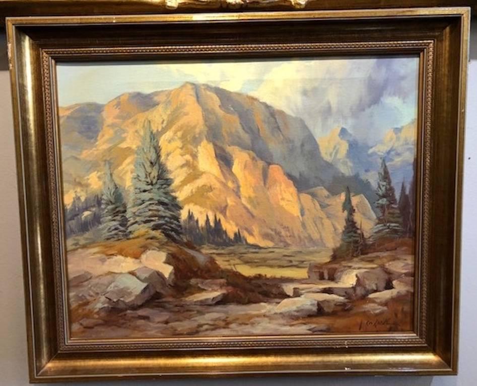 Mountain Landscape - Painting by Rod Goebel
