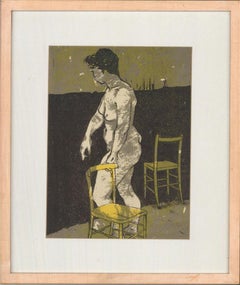 Rod Hamer (b.1940) - Mid 20th Century Silkscreen, Nude with Chair