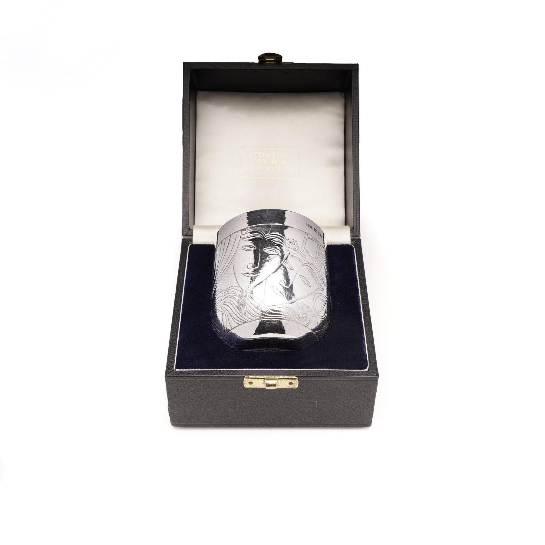 British Rod Kelly MA RCA Silversmith Barclays Theatre Awards silver gilt cased beaker For Sale