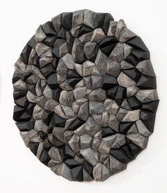 Burnt Sun Series - Dust Cloud #1 - scultura da parete contemporanea in vetroresina e legno