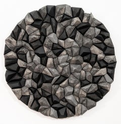 Serie Sol Quemado - Nube de Polvo nº 1 - escultura mural contemporánea de fibra de vidrio y madera