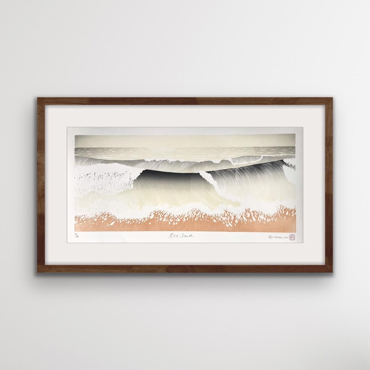 Roter Sand, Rod Nelson, Holzschnitt, traditioneller handgefertigter Druck, zeitgenössischer Druck (Zeitgenössisch), Print, von Rod Nelson 
