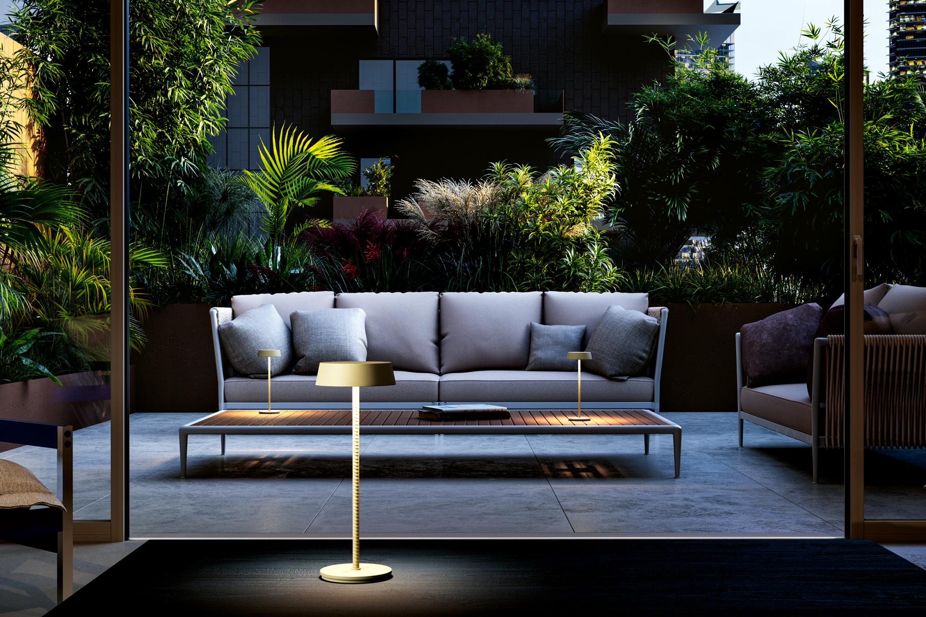 Lámpara de mesa ROD en gris musgo by Diesel Living with Lodes Italiano en venta