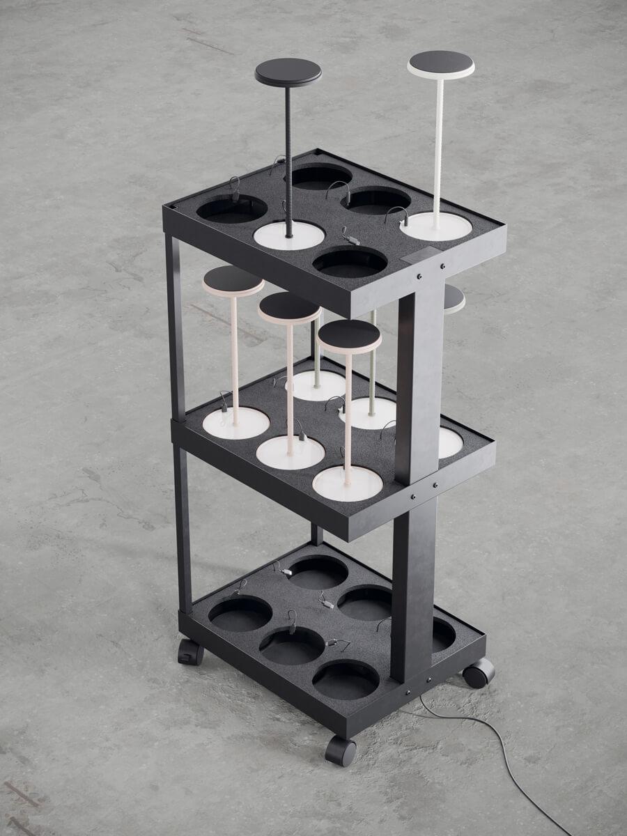 Lámpara de mesa ROD en gris musgo by Diesel Living with Lodes en venta 3