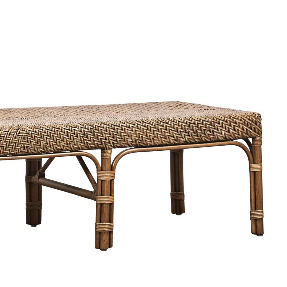 Hand-Crafted Roda Rattan Bench For Sale