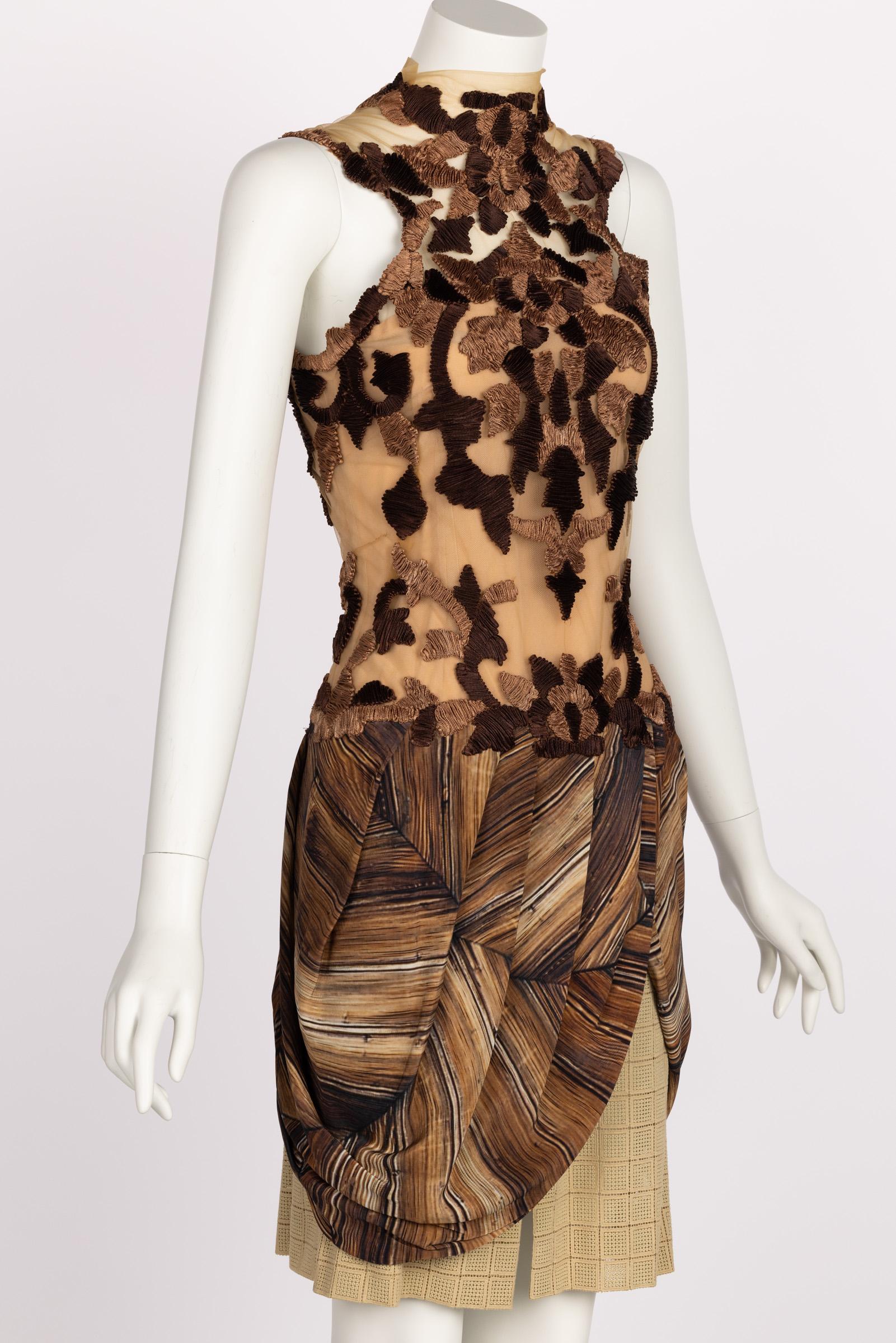 Rodarte 2011 Runway Embroidered Tulle Wood Dress  In Excellent Condition For Sale In Boca Raton, FL