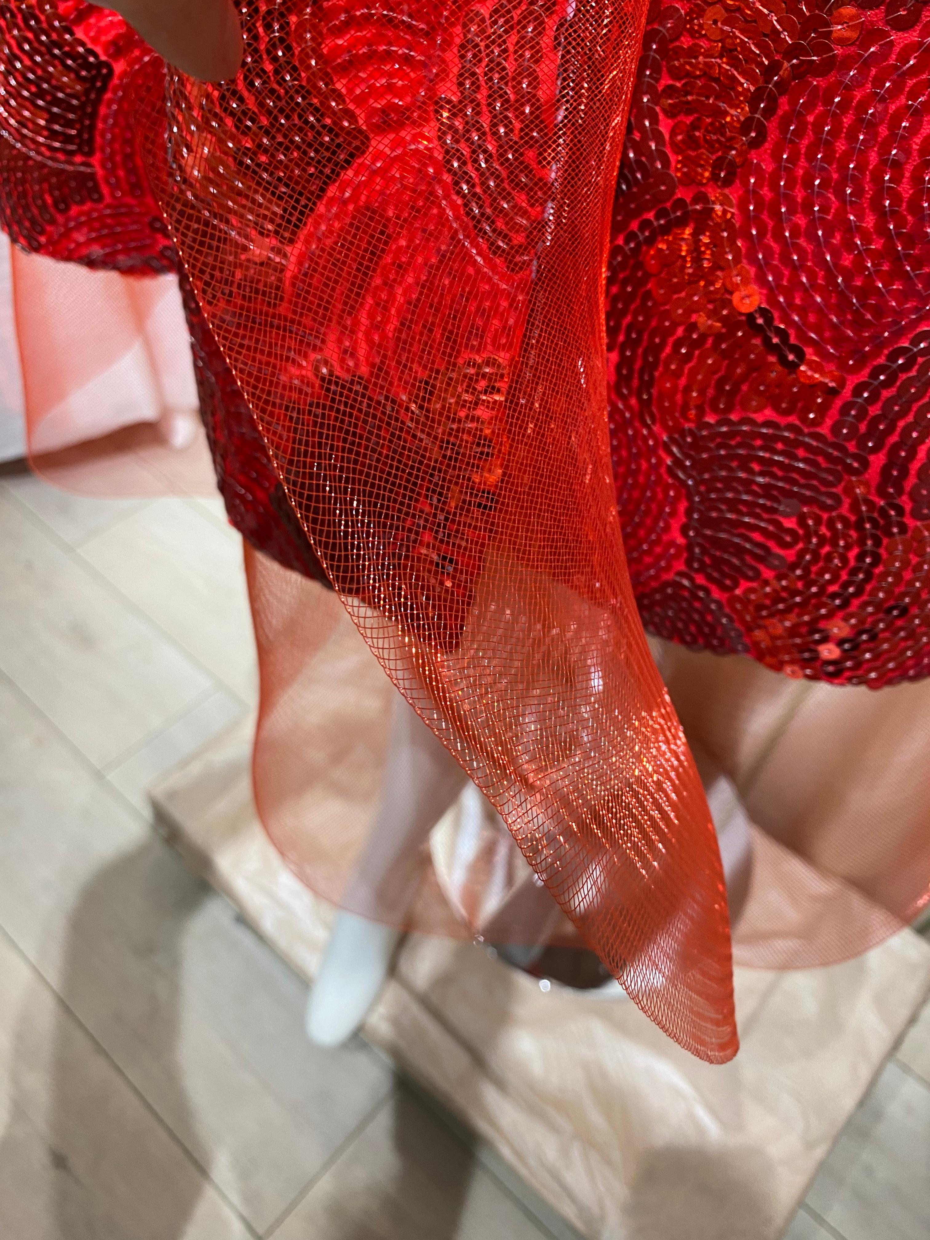 Conjunto de top y falda roja Rodarte 2011 Runway en venta 9