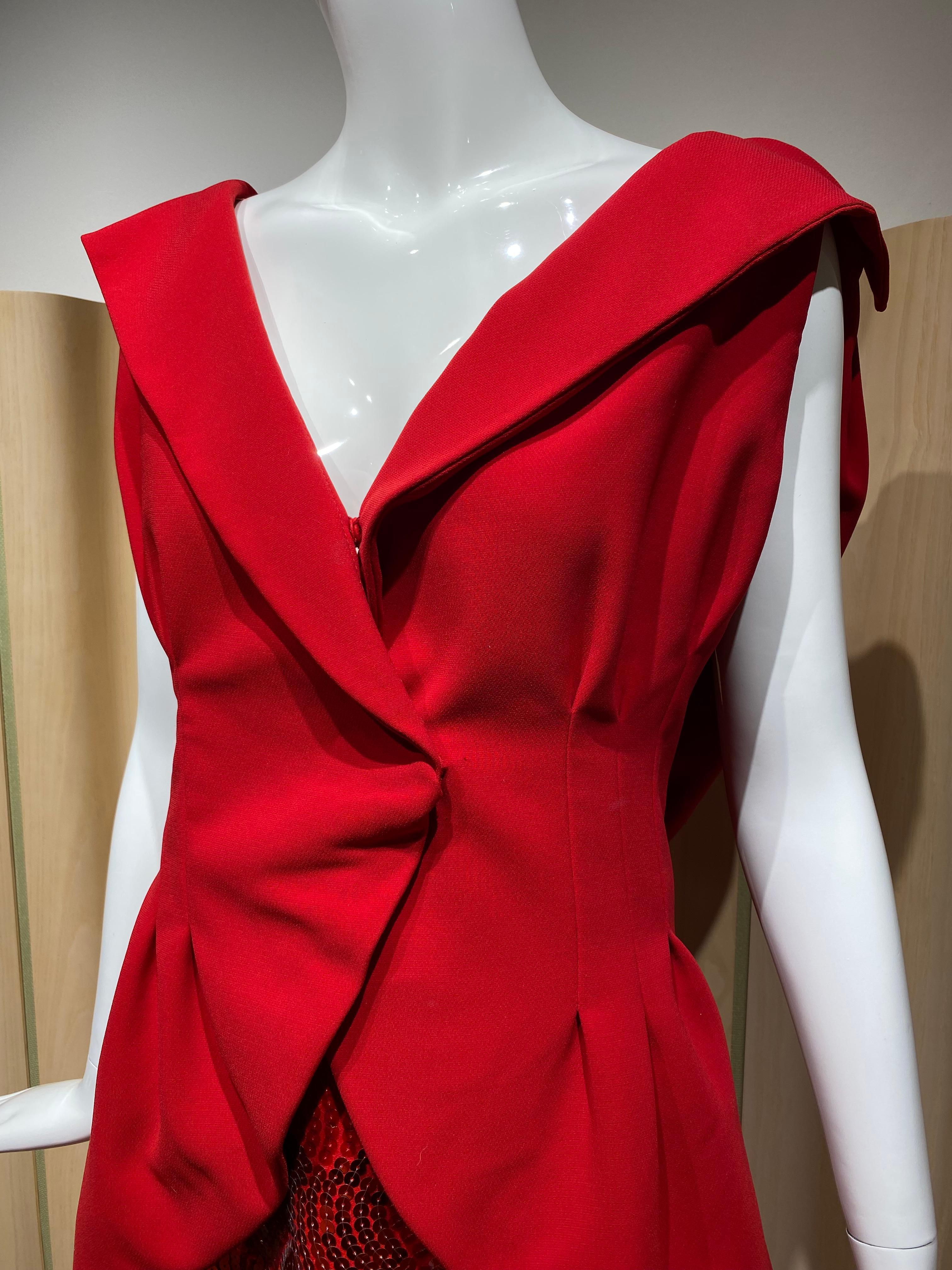 Rodarte 2011 Runway Red Top and Skirt Set For Sale 11