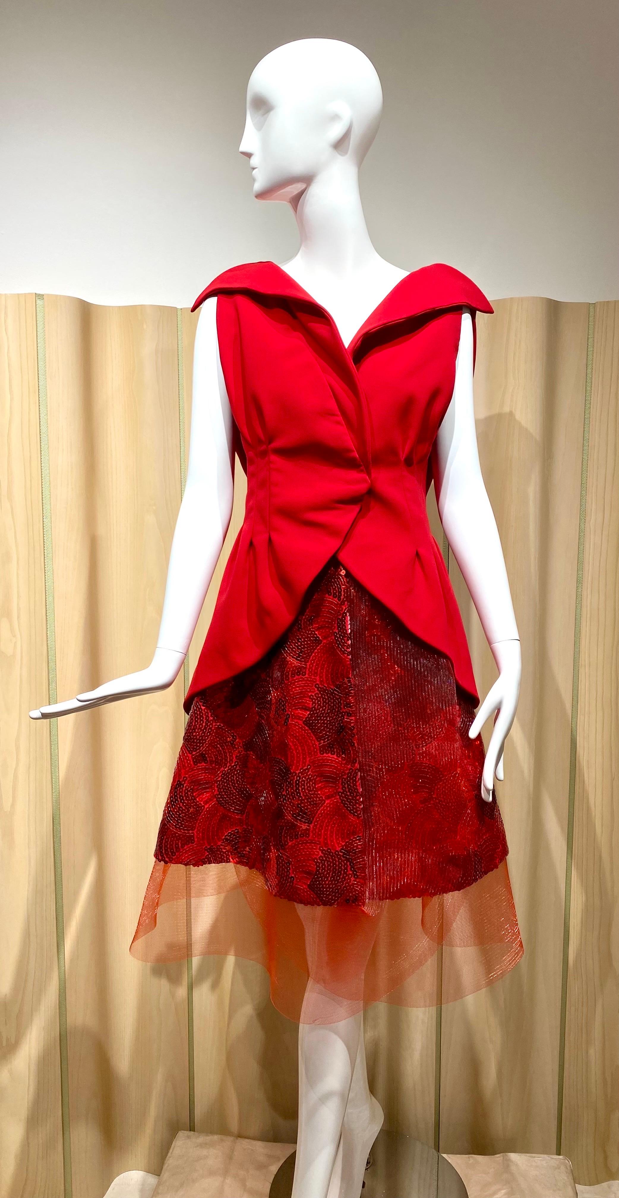 De las mujeres Conjunto de top y falda roja Rodarte 2011 Runway en venta