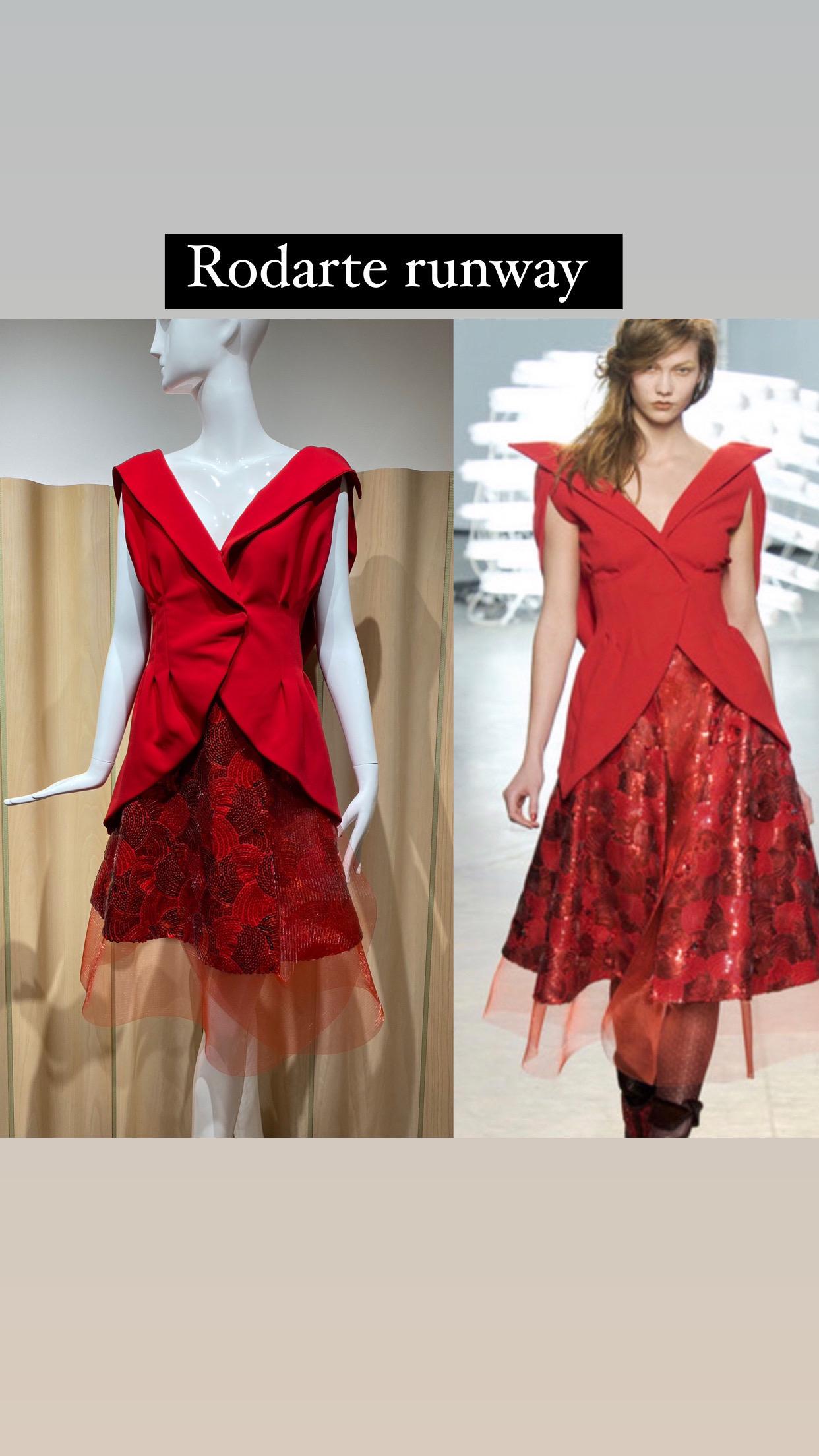 Conjunto de top y falda roja Rodarte 2011 Runway en venta 1