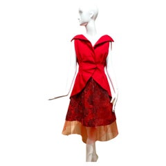 Vintage Rodarte 2011 Runway Red Top and Skirt Set
