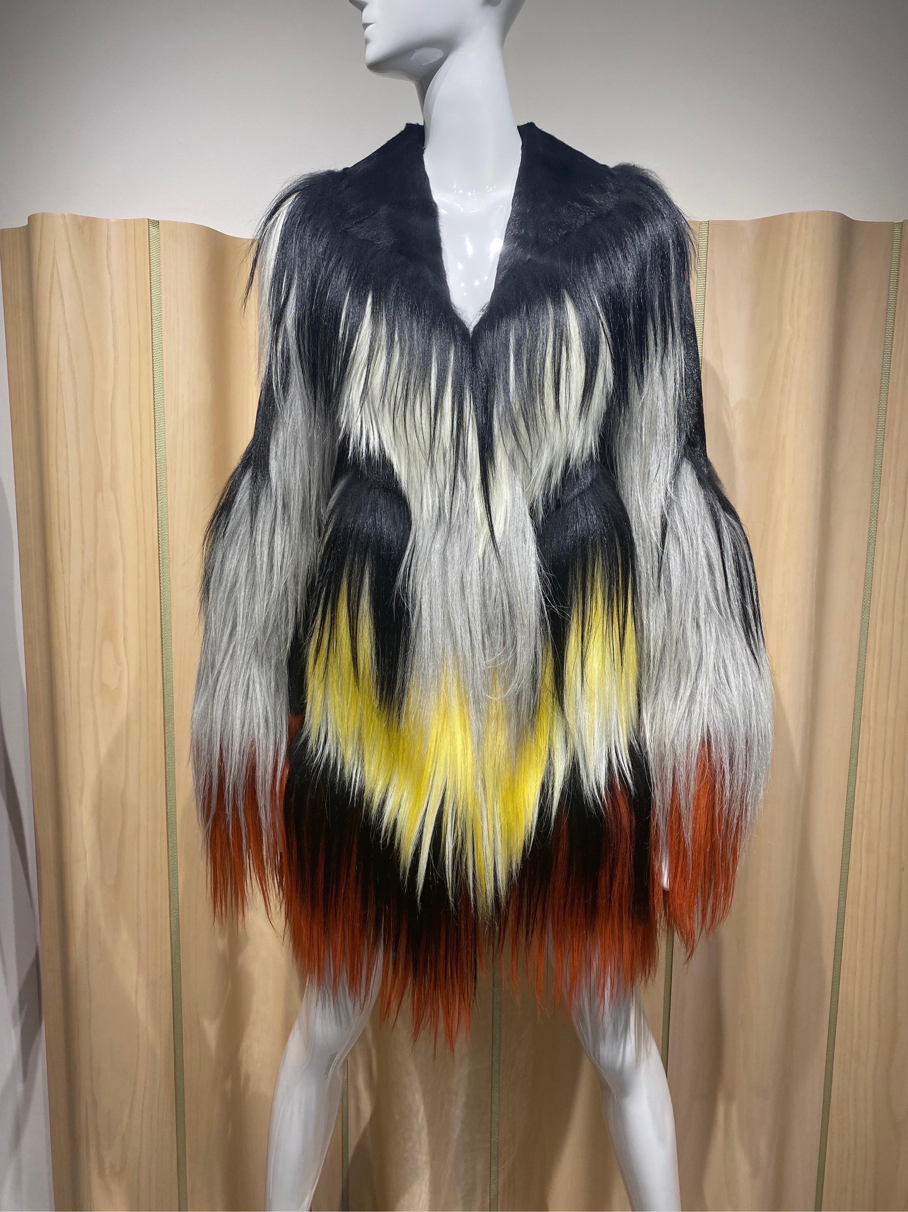 colourful fur coat
