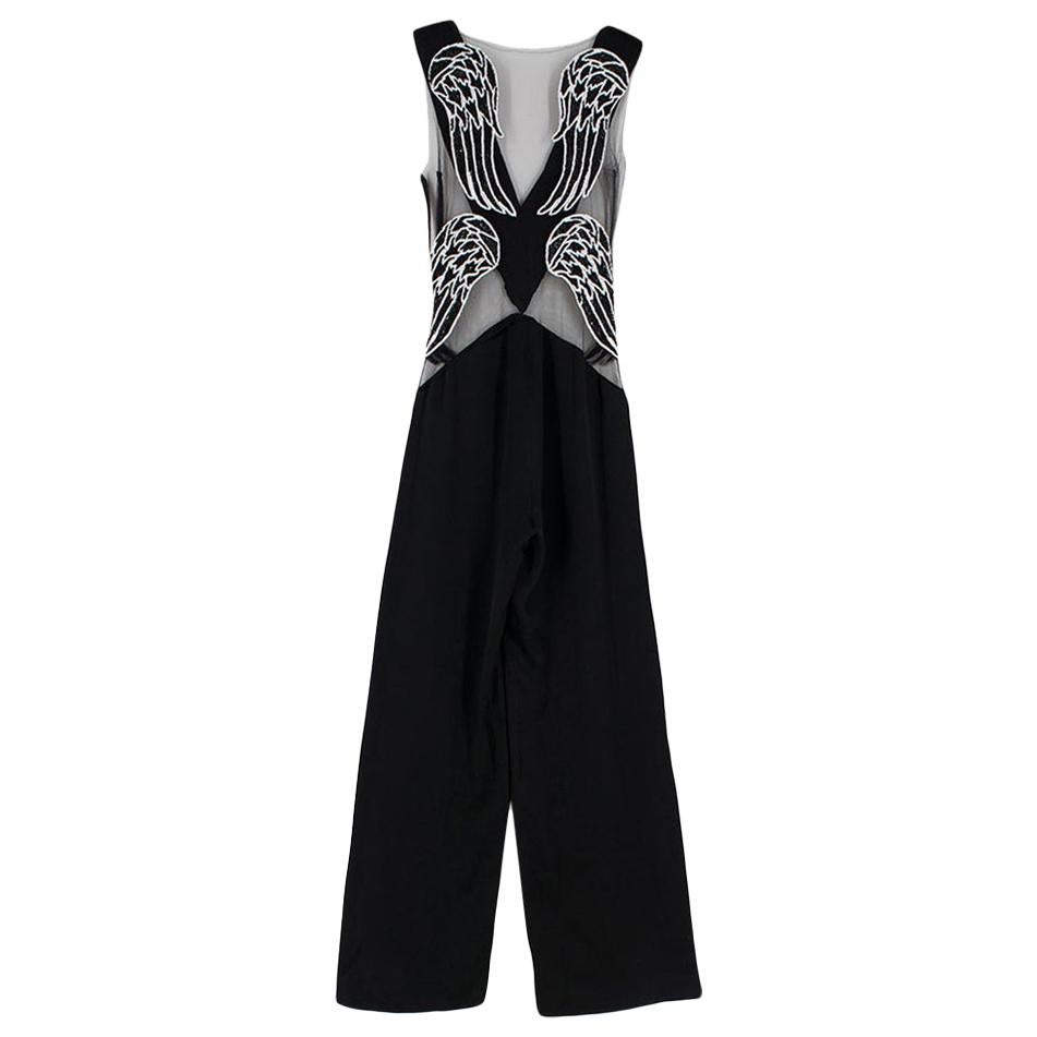 Rodarte - Combinaison en voile noir avec dos à ailettes - Taille US 4