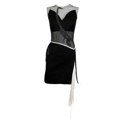 Rodarte Black Silk Mesh Embroidery Dress